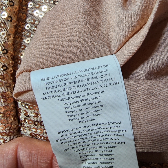 NWT Collective The Label Exclusive wrap sequin mini dress in rose gold sz 6p - Picture 13 of 13